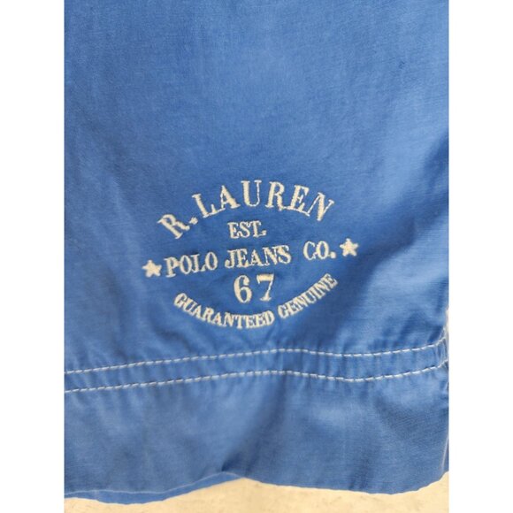 Vtg Polo Jeans Co. Swim Shorts Mens Blue Embroidered Logo Mesh Lining XL - Picture 2 of 11
